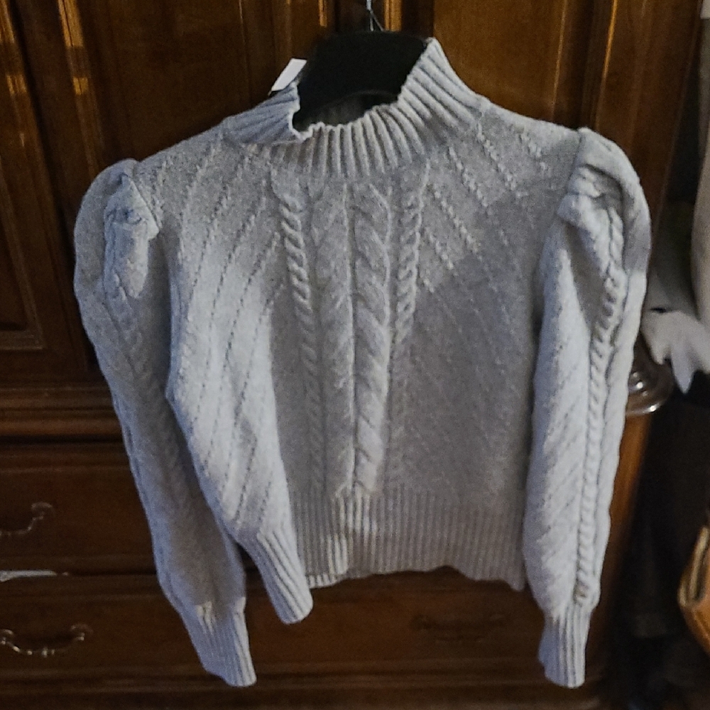 Gray Cable Knit Sweater
